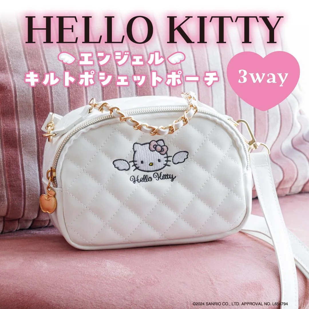 HELLO KITTY エンジェル キルトポシェットポーチBOOK