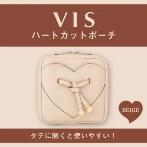 VIS ハートカットポーチ BEIGE