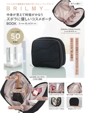 BRILMY 中身が見えて時短がかなう ズボラに優しいコスメポーチ BOOK S-size BLACK ver.