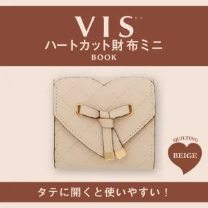 VIS ハートカット財布ミニ QUILTING BEIGE