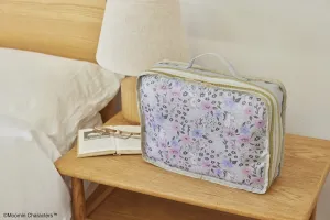 MOOMIN 閉めるだけでスリムに! たっぷり入る圧縮収納ポーチ BOOK flower ver.